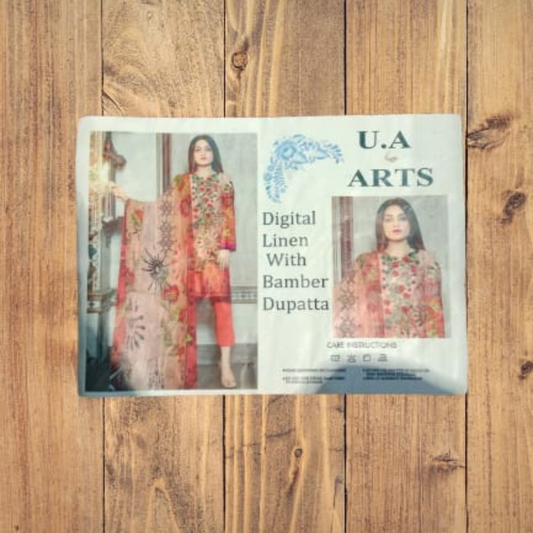 Digital Linen With Bamber Dupatta